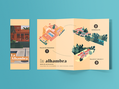 Mapa de La Alhambra branding design europe illustration map packagedesign procreate spain tourism travel typography vector visual identity