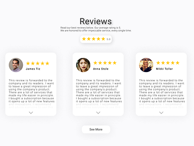 Reviews - Module of Website