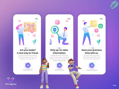 Travel Guide Application White Onboarding iOS 3d agency app app store application design development free illustration ios mobile onboarding popular product design travel guide trends ui uikit ux uxui design