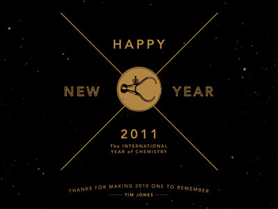 New Year 2011 gold new year screen print