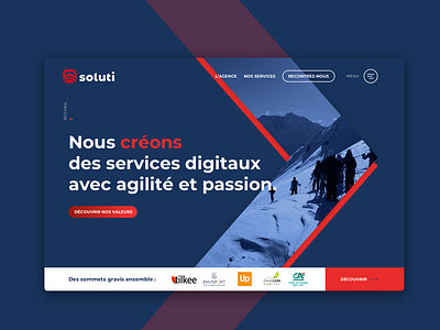 Soluti agency - website agency branding agency landing page agency website homepage lyon soluti ui design ux design website