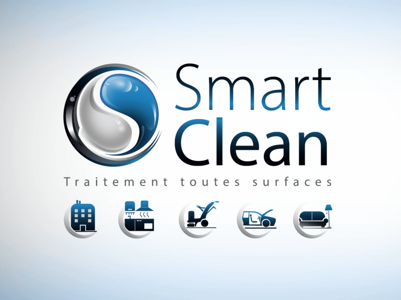 Logo animation / Smart Clean animation 2d blue clean edit france graphic design grey motion design motion design school motion graphic paris