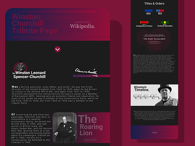 Winston Churchill Tribute Page figma ui web design