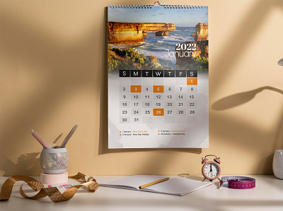 January, 2022 Calendar ( Australia ) 2022 calendar australia branding graphic design ui