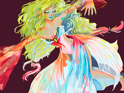 Fishy fairy 2d anime character character art color digital 2d fairy illustration