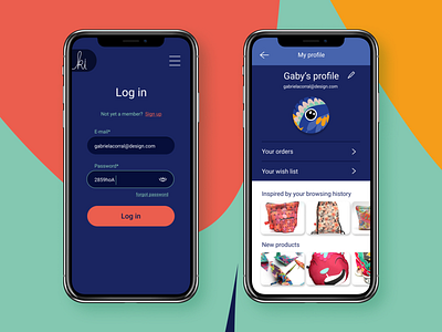 Log in and profile daily ui dailyui design ecommerce illustration ui user interface
