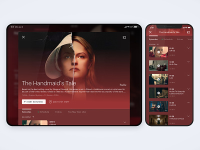 Redesigned Hulu Mobile Details Page