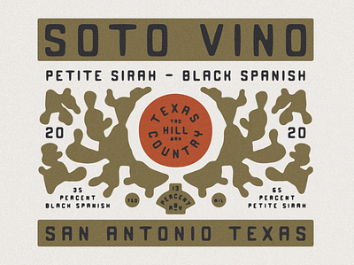 Soto Vino Wine Label Design bottle branding design font fonts illustration label labels lockup lockups minimal southwest texas typeface typography wine wine label