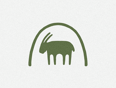 Green Goat under Green Rainbow animal animals branding carving design farm font goat goats graphic design illustration logo logo design logos minimal minimalism rainbow simple trend trends