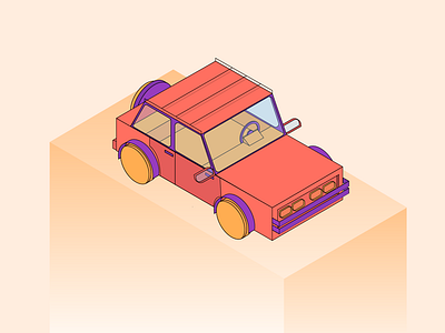 Isometric Safari Car design illustration