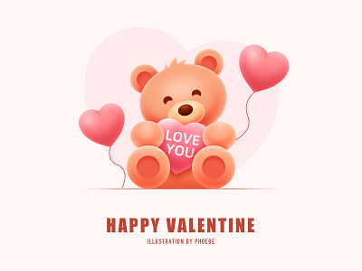 Valentine bear adobe illustrator design illustration