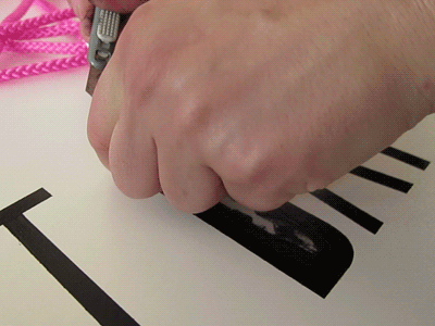 [ gif ] peeling big logo black pink stencil