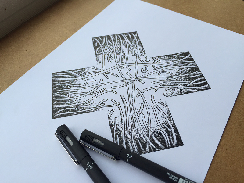 X2 fineliner black white drawing x