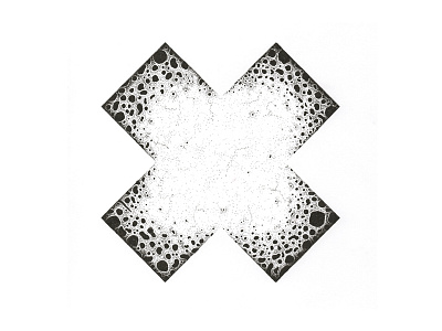 X black white drawing fineliner holes illustration x