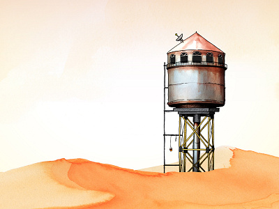 Water Tower Detail after effects animation desert gif loop water tower