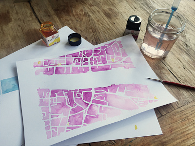 Map of London ecoline london map pink table