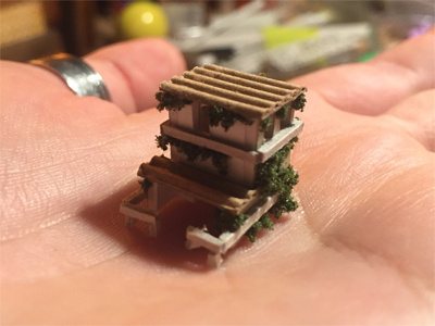 Tiny house 1.200 architecture cartboard handmade house mini scale model