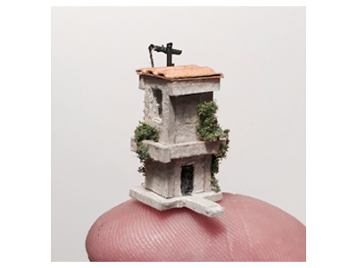Fingerprint size diorama house micro matter mini miniature small tiny