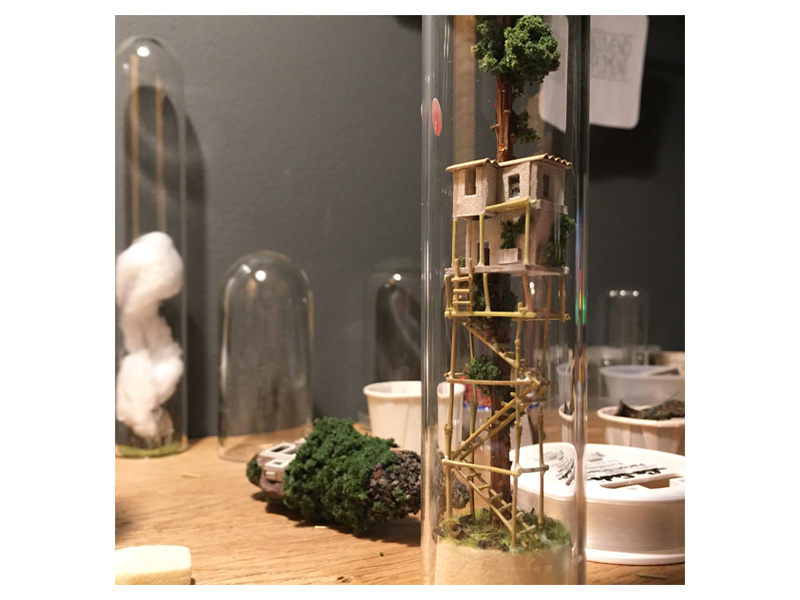 Staircase treehouse handmade bamboo staircase miniature micro matter