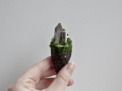 Rock house handmade house micro matter miniature rock