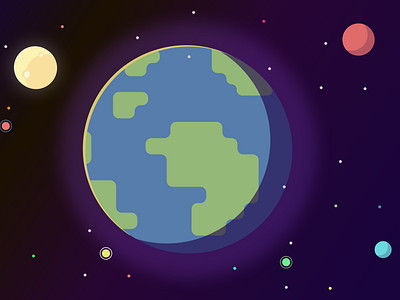 Flat planet Illustration in Figma