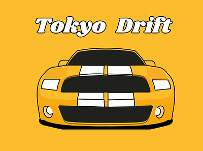 Tokyo drift design flatdesign illustration minimal typography vector