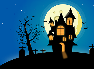 Horror house app design figma figmadesign flatdesign icon illustration illustration art illustrator logo ui vector web