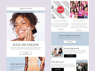 Rodan + Fields Email beauty email design email marketing email template email template design skin care skincare