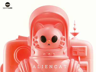 AlienCat 3d alien astronaut branding c4d c4dart cat color design space toy toy design