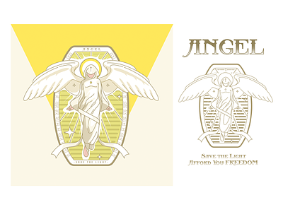Angel Badge badge badge logo color design icon illustration illustrator logo