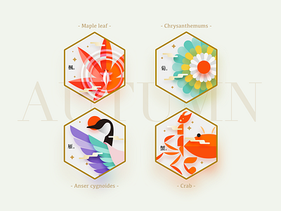 AUTUMN Badges autumn badge branding color design icon illustration illustrator vector