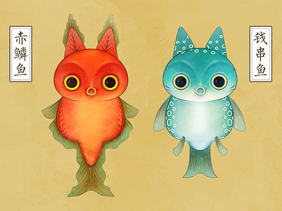 Fish&Cat cat character color fish illustrator