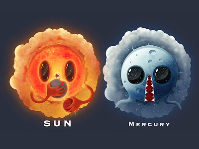 Planet Monster color illustrator mercury monster planet sun univers