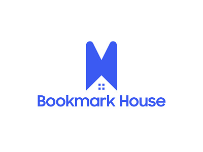 Bookmark House Logo blue bookmark brand brand identity branding design epjm house indonesia logo logo design shape student work surabaya