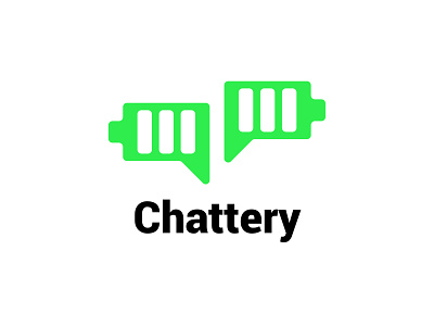 Chattery Logo battery brand brand identity branding chat design epjm green indonesia inspiration logo logo design shape student work surabaya
