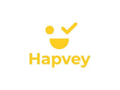Hapvey Logo brand branding check design epjm indonesia inspiration logo logo design shape smile student work surabaya survey yellow