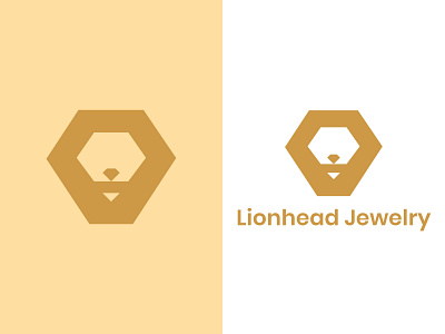 Lionhead Jewelry Logo brand branding brown diamond diamond logo elegant gestalt indonesia inspiration jewelry lion lion head logo logo design shape student work surabaya