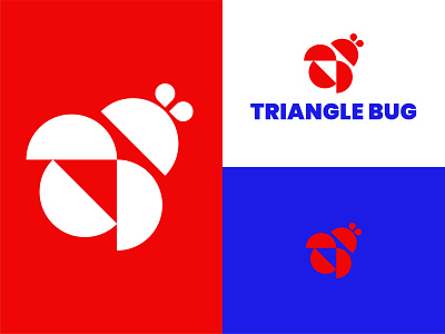 Triangle Bug Logo beetle blue branding bug design epjm geometric gestalt indonesia inspiration logo logo inspiration minimalist logo red shape simple logo surabaya triangle