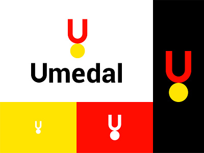 Umedal Logo brand brand identity branding epjm geometric logo indonesia inspiration letter logo letter u logo logo design medal medalion red shape simple logo surabaya yellow