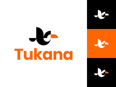 Tukana Logo animal logo bird bird logo black logo brand epjm fly fly logo geometric logo indonesia logo logo design logo inspiration negative space logo orange shape simple logo surabaya toucan white