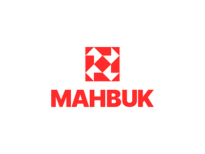 Mahbuk - Logo abstract logo bookmark brand identity branding epjm geometric inspiration logo logo design logo mark modern logo red shuriken square white windmill