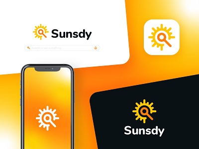 Sunsdy Browser app brand identity branding bright browser data gradient graphic design light logo magnifier magnifying glass modern search engine software sun sunshine technology visual identity yellow