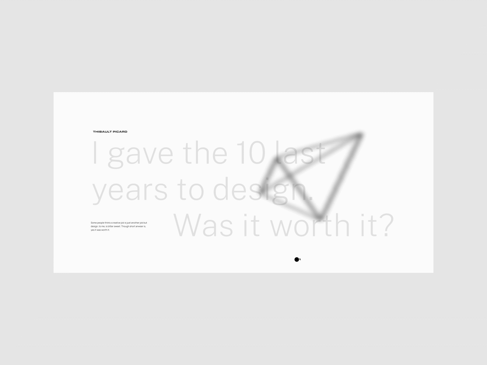 WebGL Triangle concept with annoying shape following the cursor 3d animation art direction blur cursor design figma gif interactive interface motion photoshop triangle ui webgl website