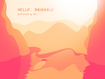 hello，dribbble，我来了 ai ui 扁平 扁平插画 插图 插画 设计