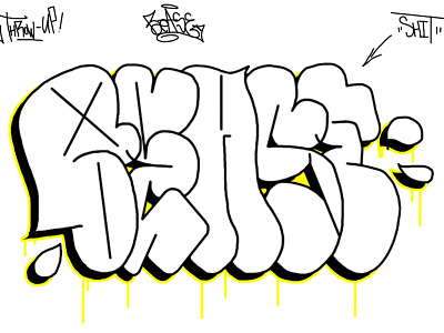 graffiti throw up alphabet