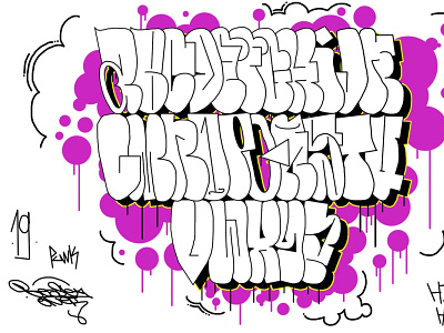 graffiti throw up alphabet