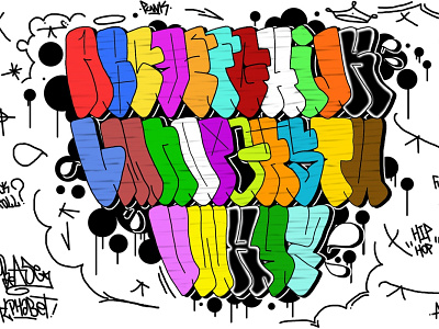 graffiti throw up alphabet