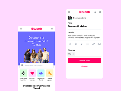 Tuenti - Forum design forum mobile responsive ui web