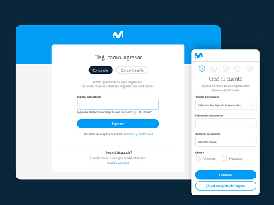 Login - Movistar design mobile movistar register responsive ui ui ux web