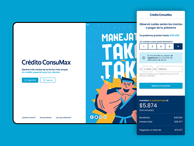 Préstamos - ConsuMax credit loan mobile online prestamos range responsive ui web